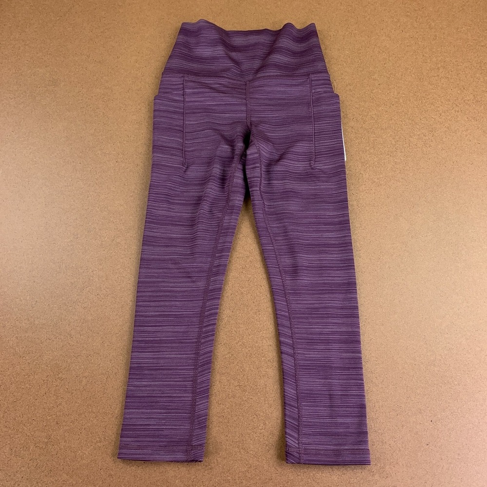 Athleta Women's XXS Cascadia Violet Salutation Stash Pocket II Space Dye Capri